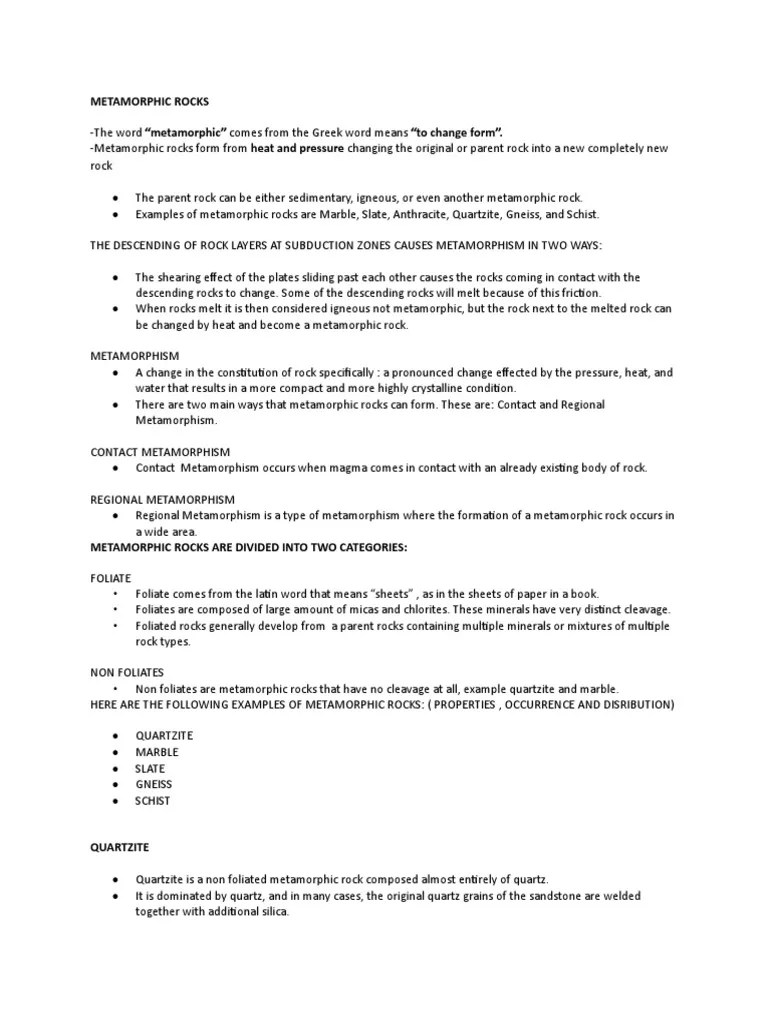 11 Metamorphic Rocks | PDF