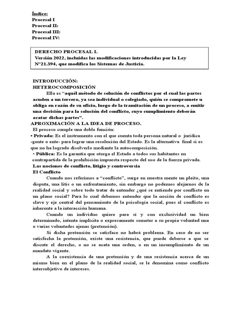 Apuntes Derecho Procesal Civil I. Resumido 29 Pp. | PDF | Jurisdicción ...