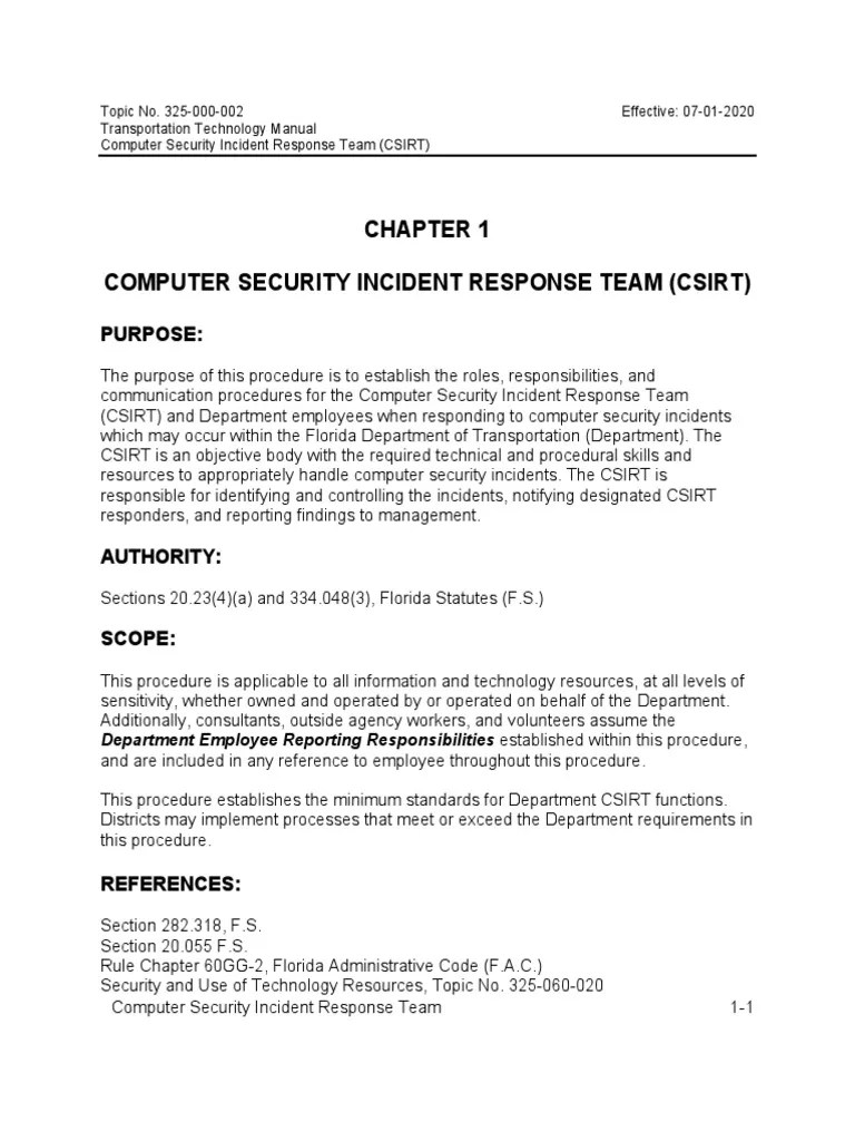 Chapter 1 Computer Security Incident Response | Download Free PDF | Security | Computer Security