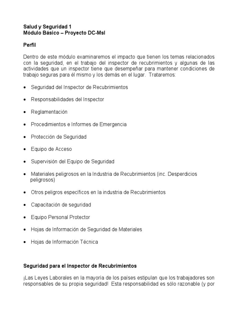 Modulo De Salud Y Seguridad | PDF | Administración De Seguridad Y Salud Ocupacional | Dirigir