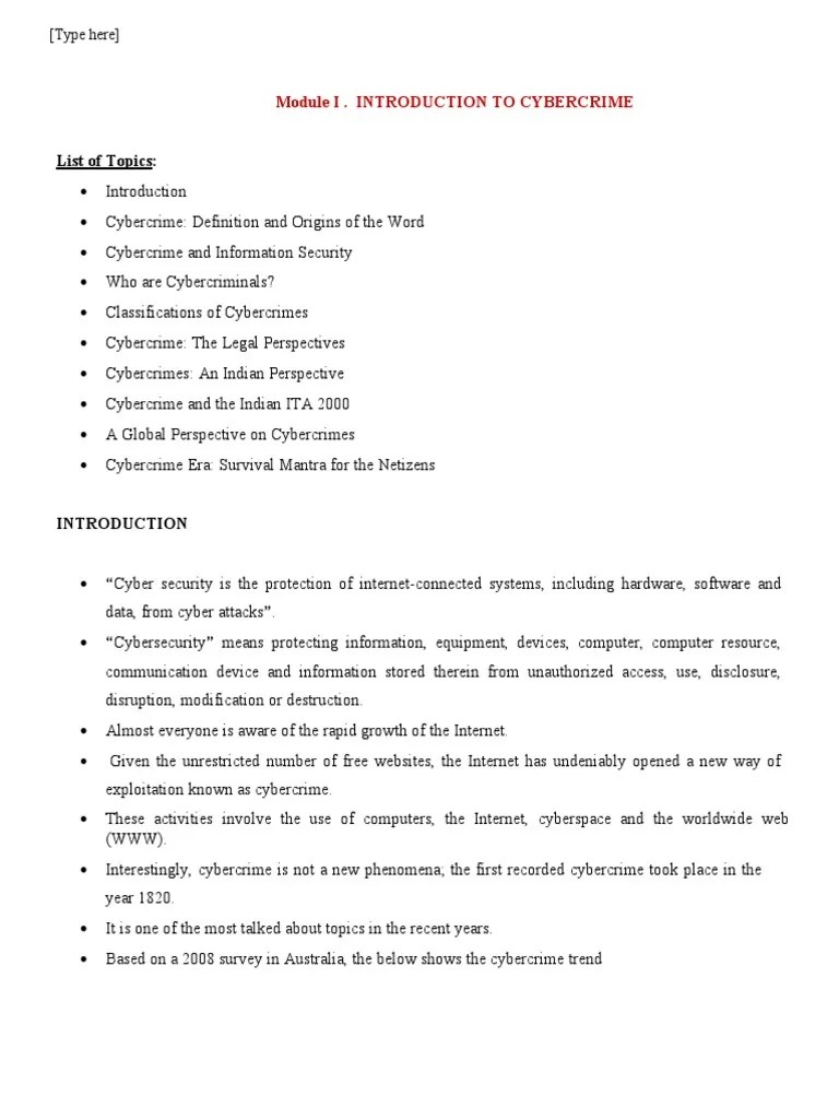Cyber Security Notes | PDF | Spamming | Cybercrime