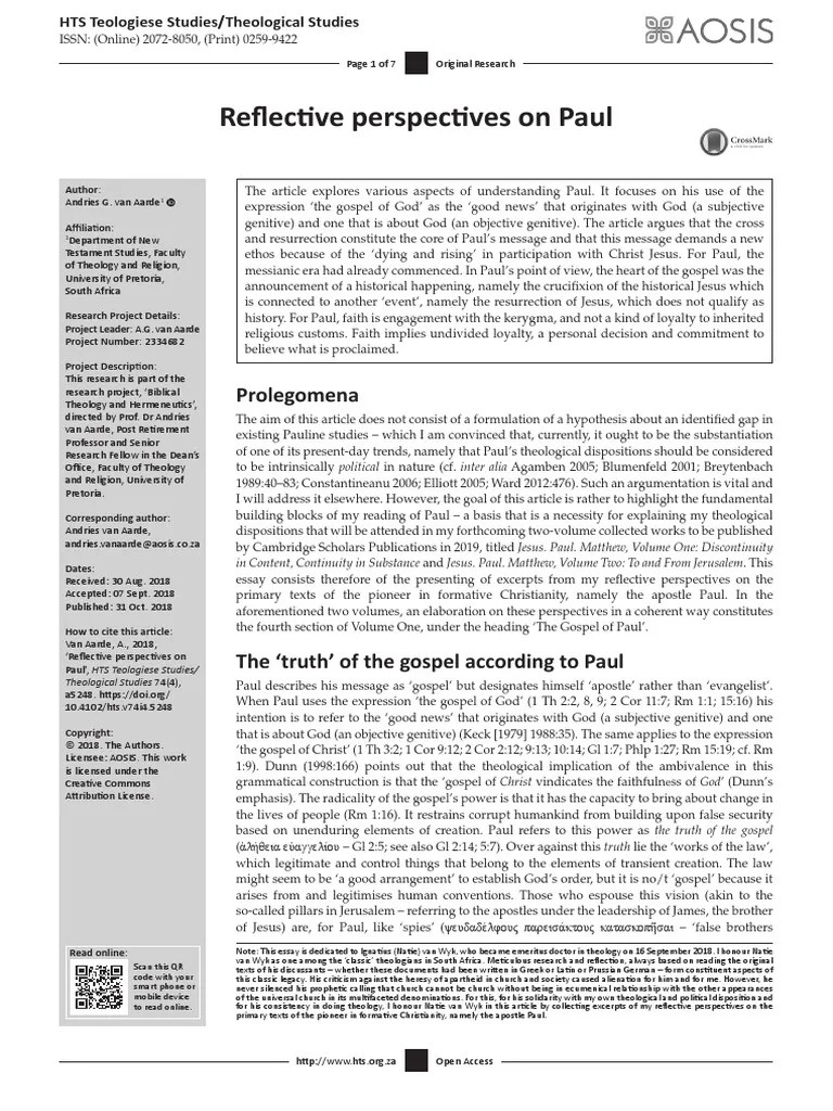 Reflective Perspectives On Paul | PDF | Resurrection Of Jesus | Paul ...