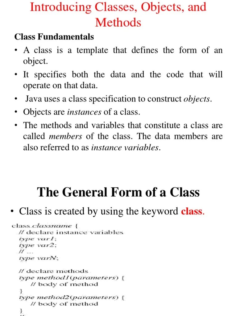 Introducing Classes, Objects, And Methods | PDF | Programming ...