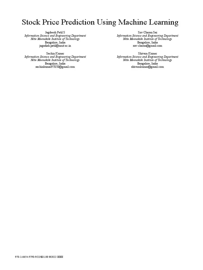 Stock Prediction Using Machine Learning | PDF | Technical Analysis