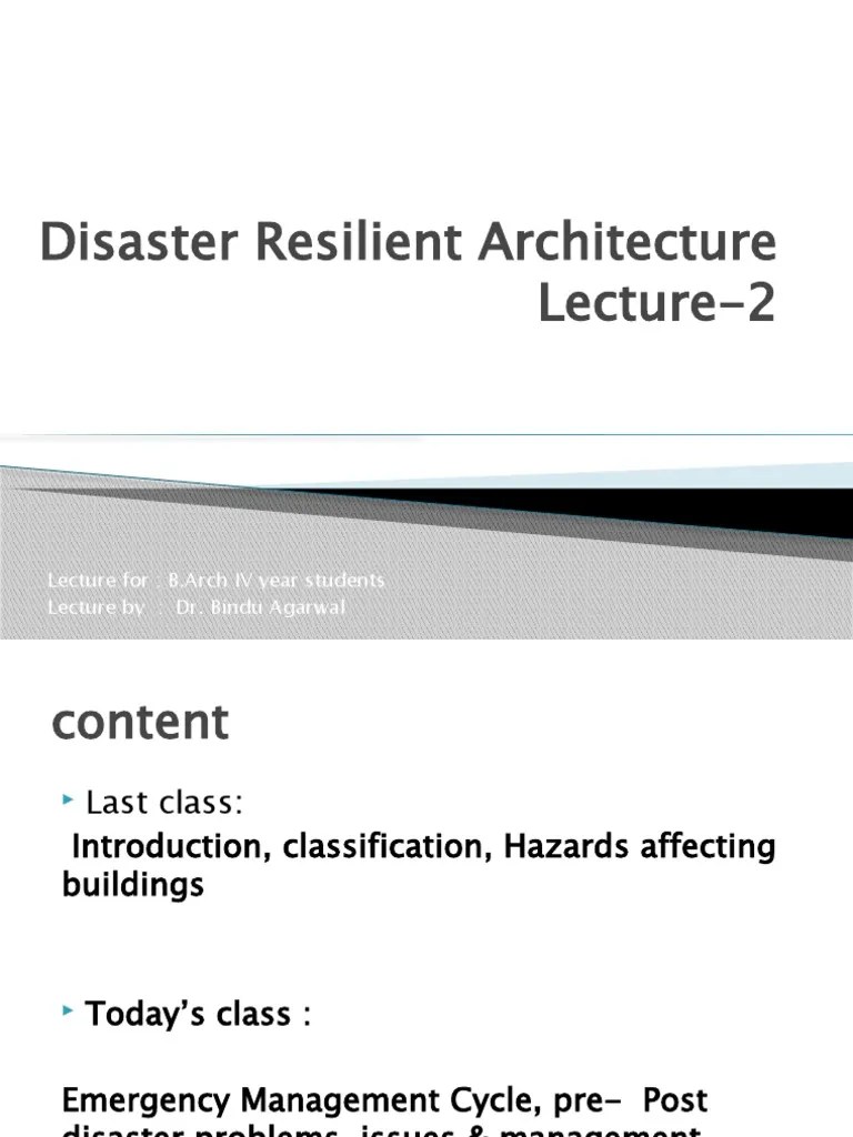 Disaster Resilient Architecture | PDF