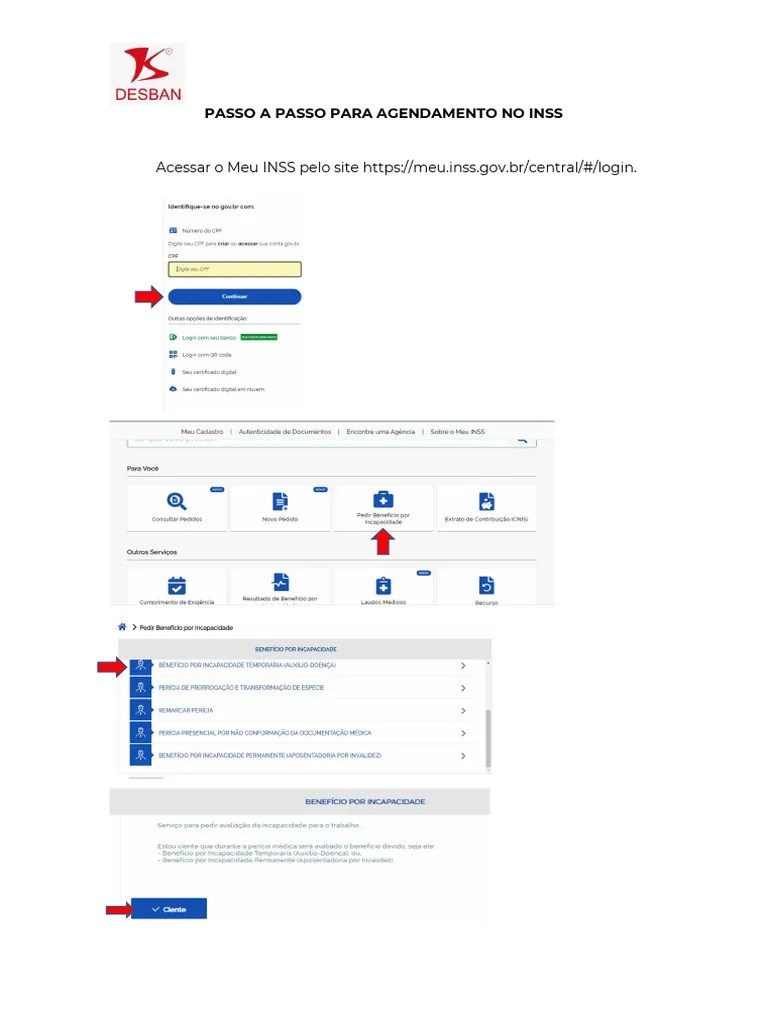 PDF Passo A Passo Para Agendamento De Pericia INSS | PDF