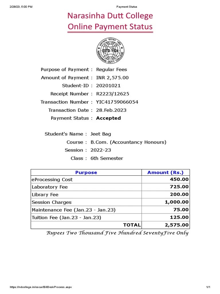 Payment Status | PDF