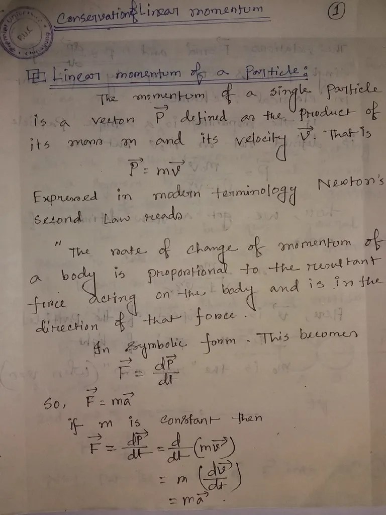 Conservation Of Linear Momentum | PDF
