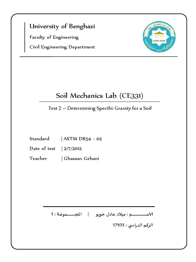 Lab 1.1 - Specific Gravity | Download Free PDF | Density | Soil Mechanics