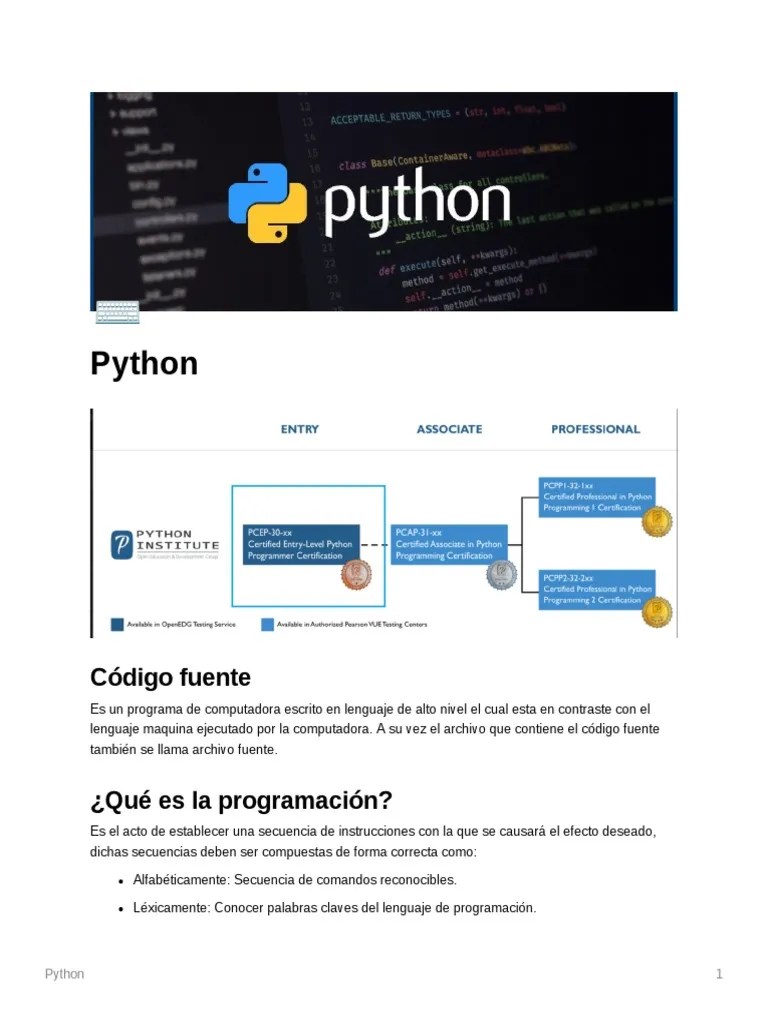 Python | PDF | Compilador | Python (lenguaje De Programación)