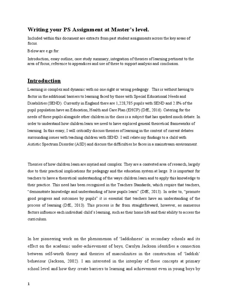 Writing Your PS Assignment At Masters Level Range Of Examples | PDF | Constructivism (Philosophy ...