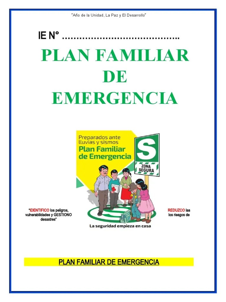 Plan Familiar De Emergencia . | PDF | Riesgo | Emergencia