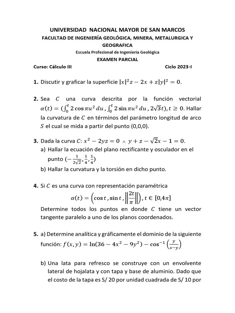 Examen Parcial | PDF