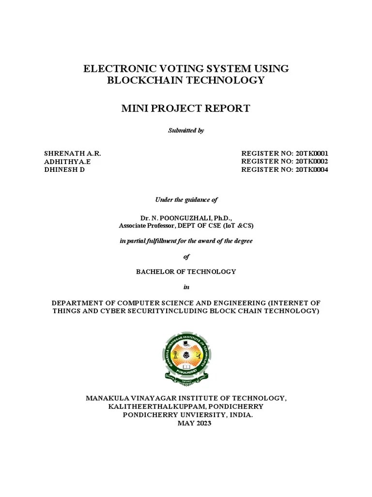 Voting System Mini Project Report | PDF | Electronic Voting | Voting