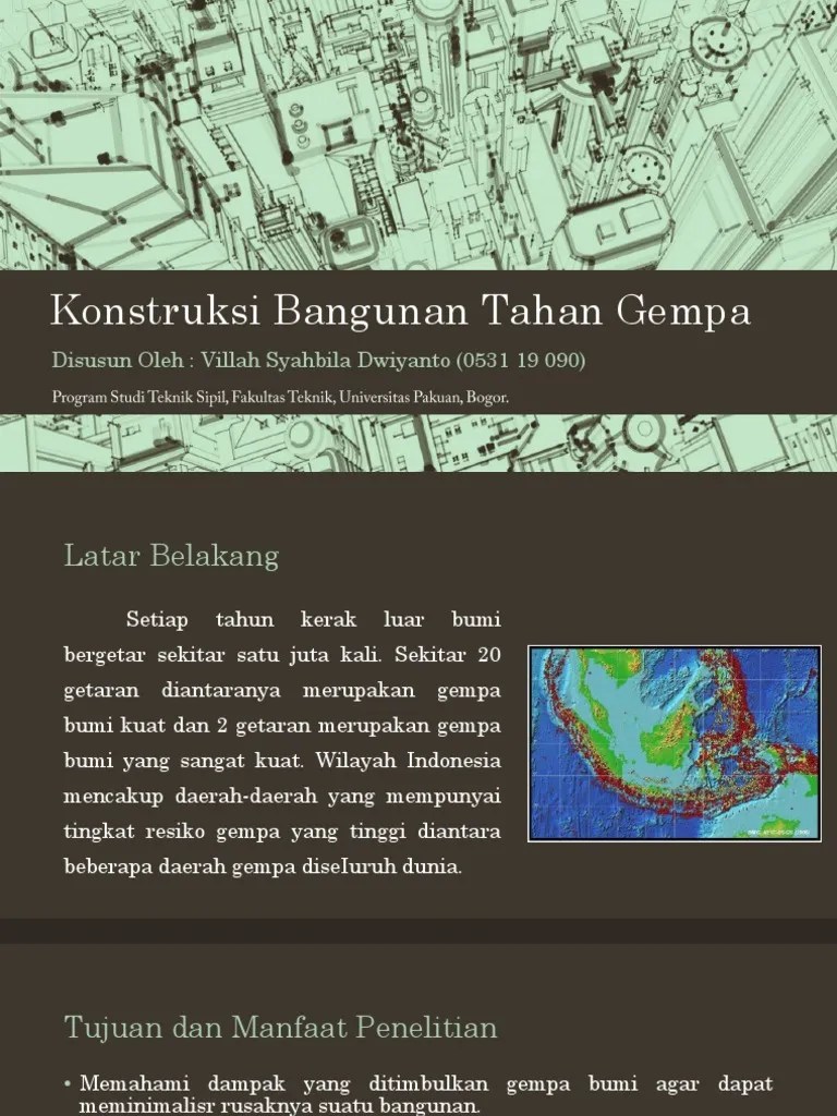 Konstruksi Bangunan Tahan Gempa | PDF