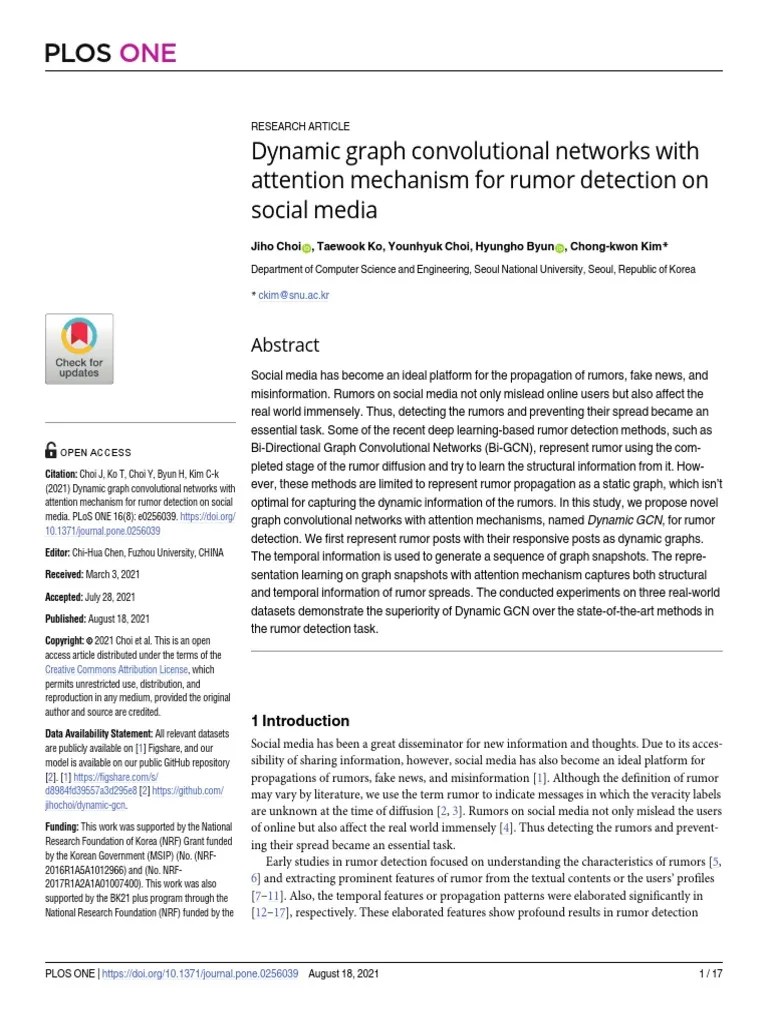 Dynamic Graph Convolutional Networks With Attention Mechanism For Rumor ...