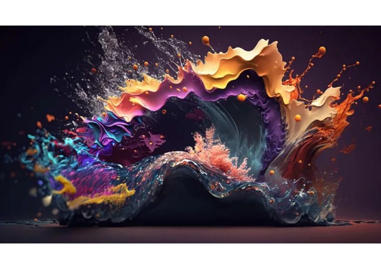 Abstract Colorful Splash 3d Background Generative Ai Background | PDF