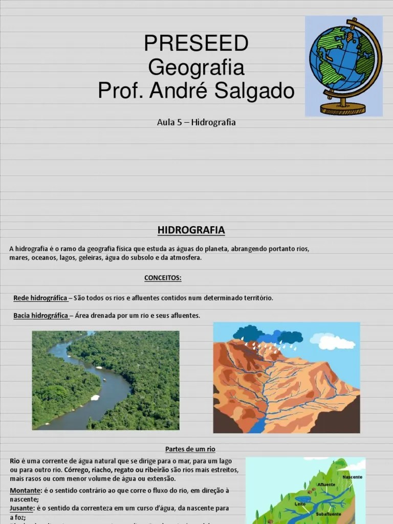 AULA 5 - Hidrografia | PDF | Água | Rio