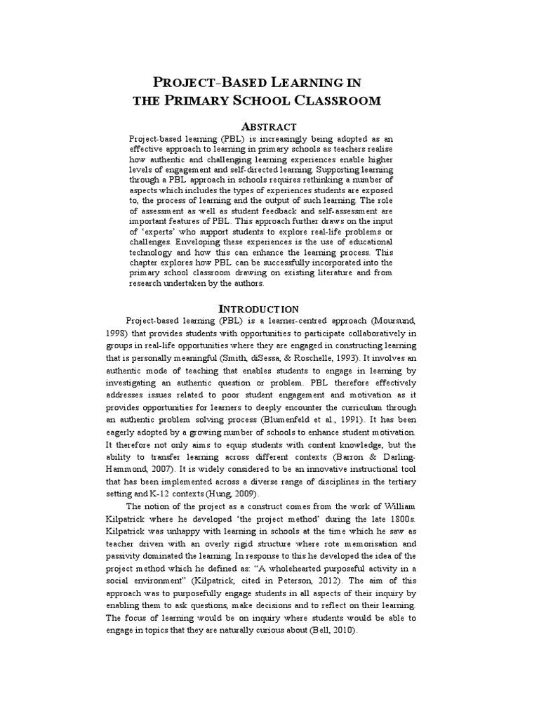 Project - Based Learning | PDF | Educational Assessment | Learning