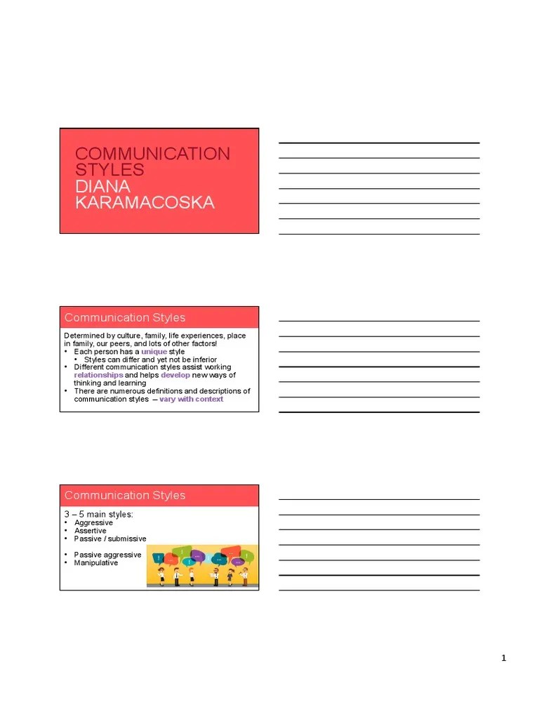 Communication Styles | PDF | Communication | Nonverbal Communication