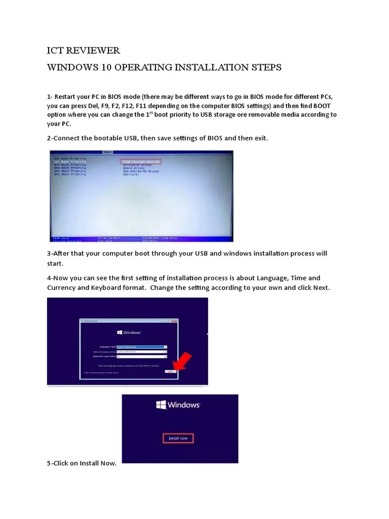 Ict Reviewer Windows 10 Operating Installation System 4TH QT | PDF | Windows 10 | Microsoft Windows