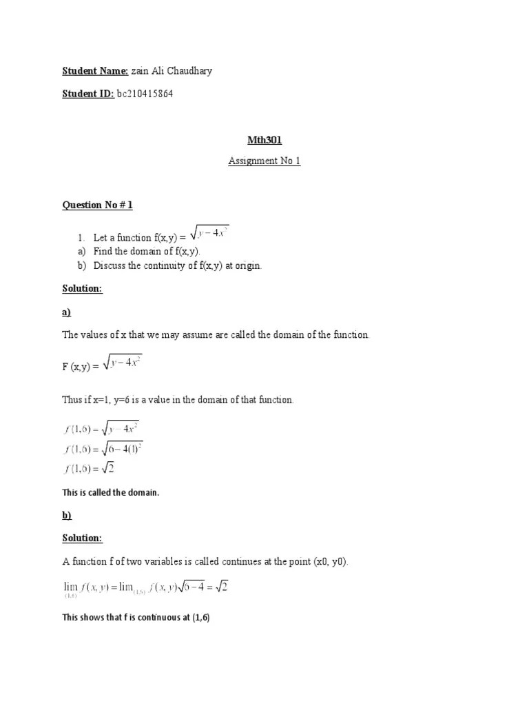 Mth301 Spring Assignment Solution 2023 | PDF