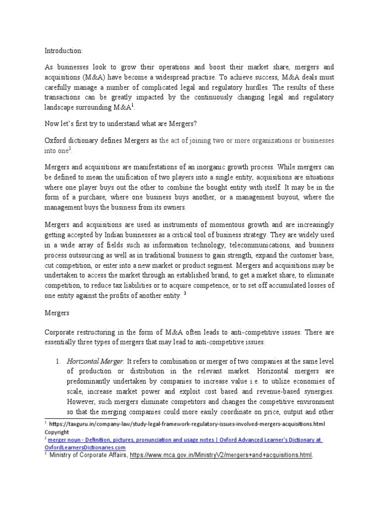 Competition Law | PDF | Mergers And Acquisitions | Takeover