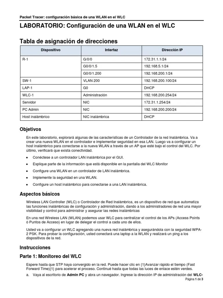 WLAN Con WLC En Packet-Tracer | PDF