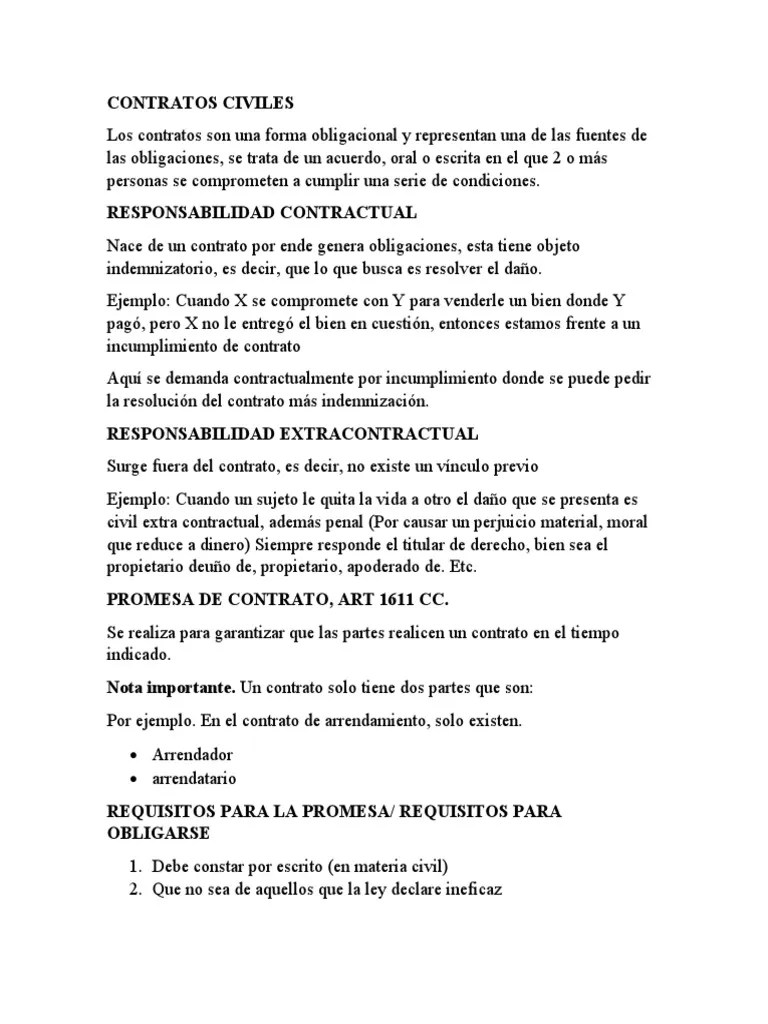 Contratos Civiles | PDF | Derecho Contractual | Ley Común