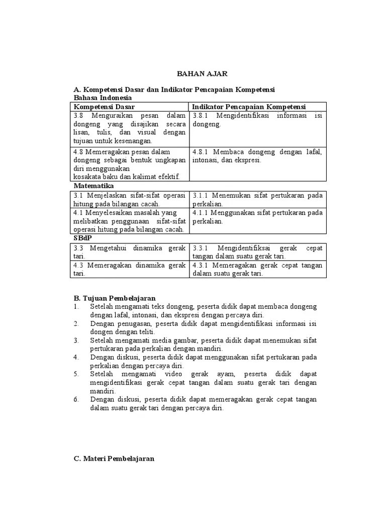 BAHAN AJAR Kelas 3 Tema 2 Subtema 2 Pembelajaran 1 | PDF