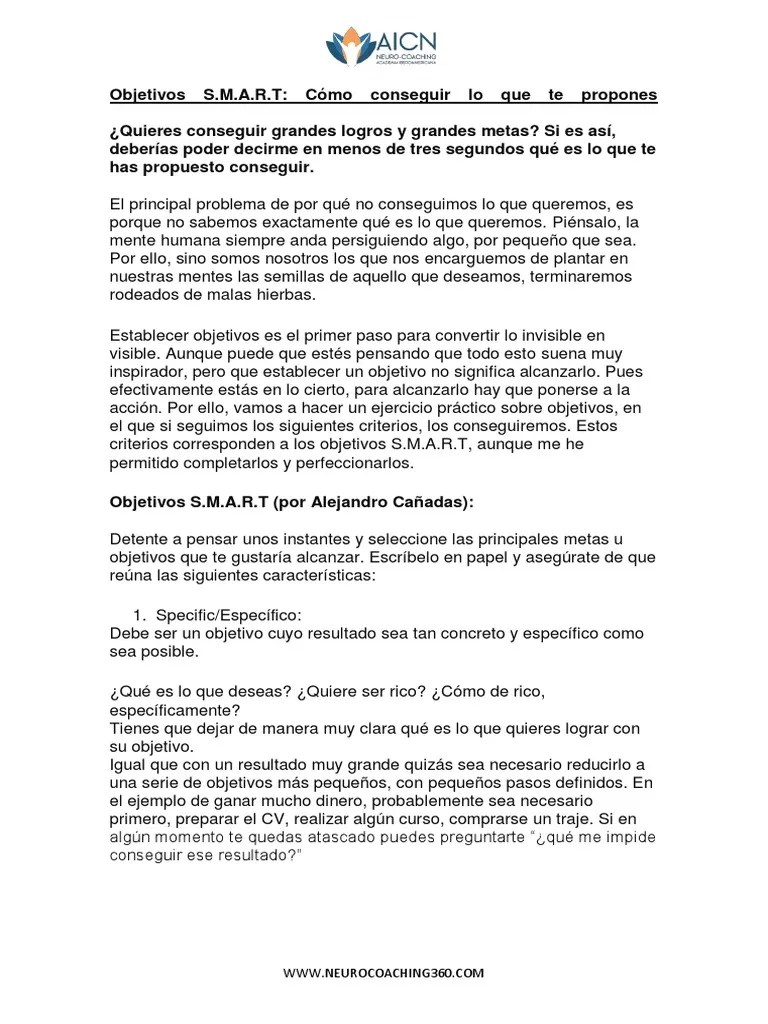 Objetivos SMART | PDF