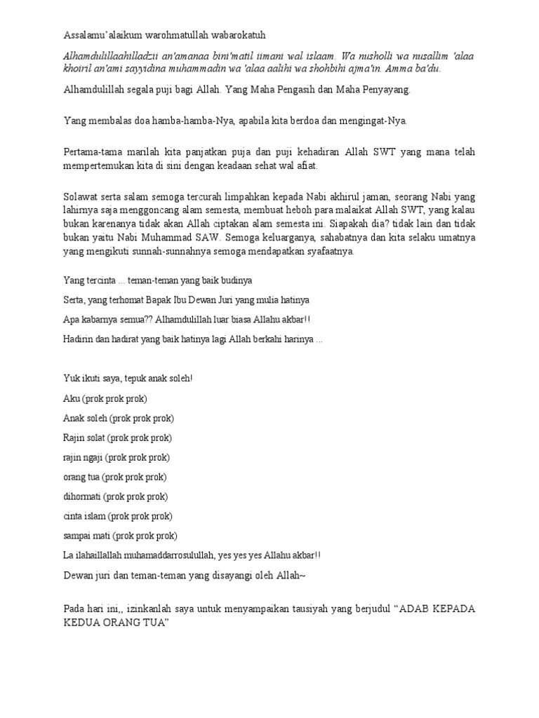 Pidato Adab Kepada Orang Tua | PDF
