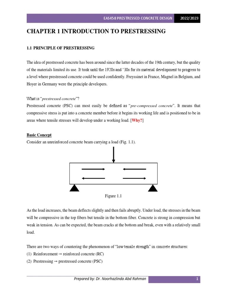 Chapter 1 Introduction To Prestressing | PDF | Prestressed Concrete ...