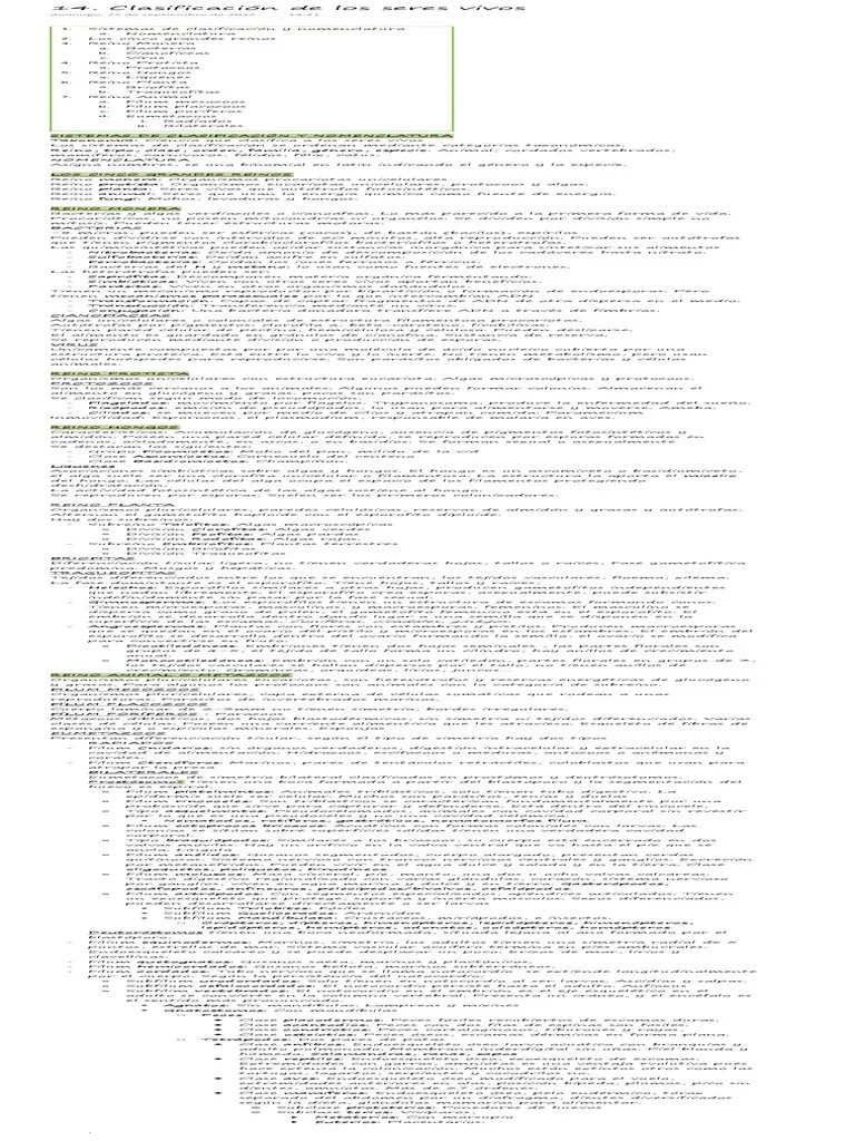 Clasificación De Los Seres Vivos | PDF | Plantas | Algas