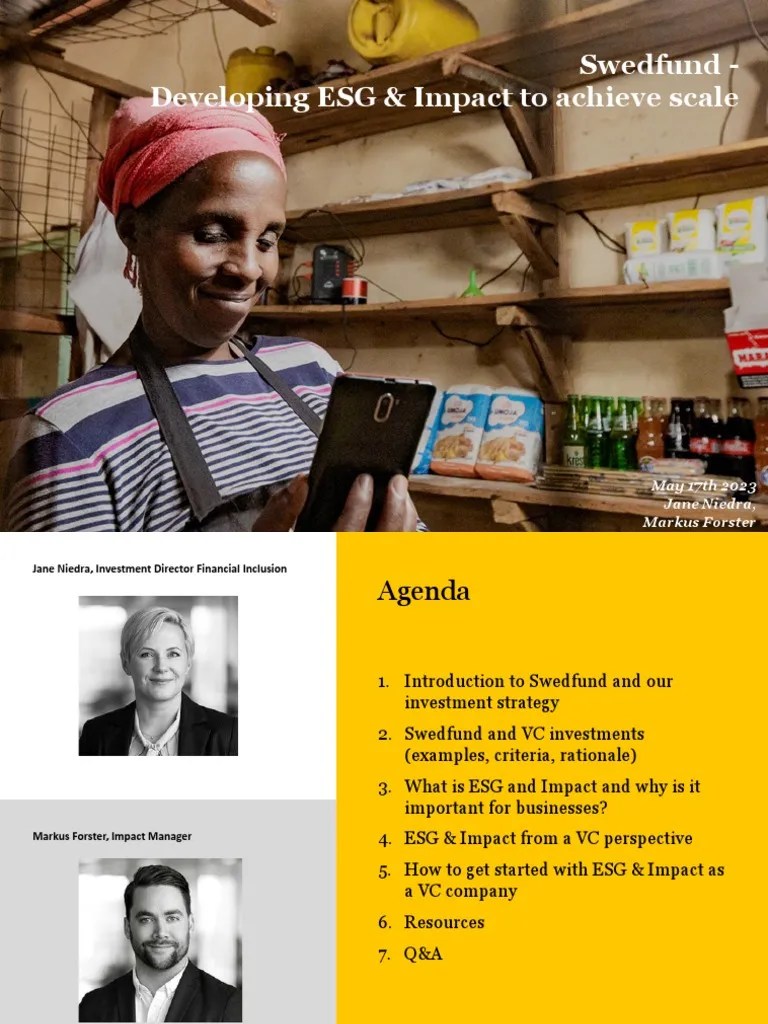 Developing ESG - Impact To Achieve Scale - TLG-Future Africa Venture Debt | PDF | Sustainability ...