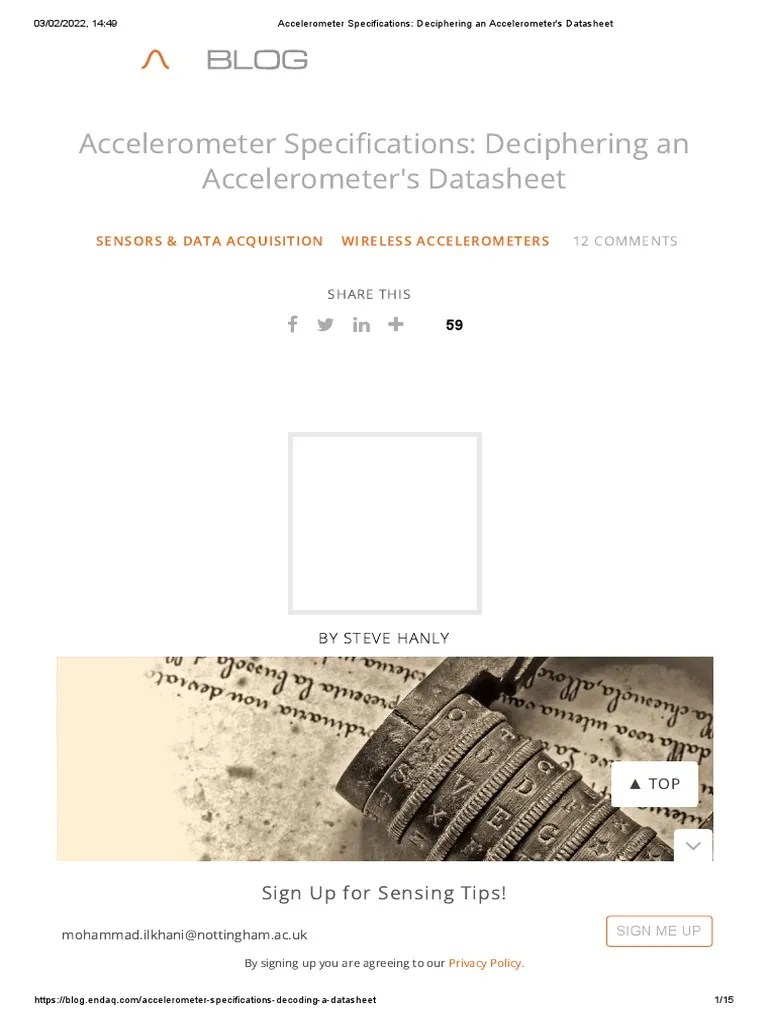 Accelerometer Specifications - Deciphering An Accelerometer's Datasheet | PDF | Accelerometer ...