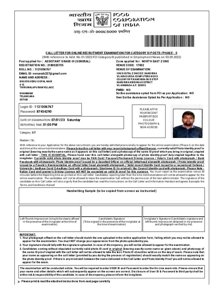 Advt. No. 01 - 2022-Fci Category III Zone-Wise Recruitment Of Non-Executives In Fci | PDF