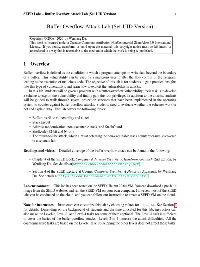 Buffer Overflow Setuid | PDF | Cybercrime | Software