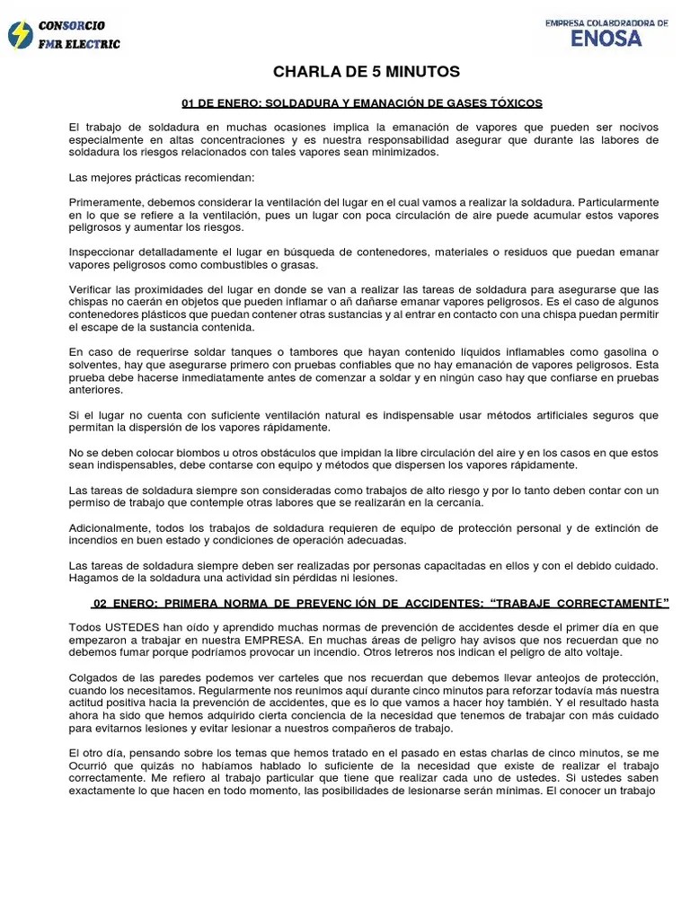 Charla De 5 Minutos Completa | PDF