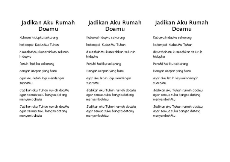 C am dm g agar semua suku bangsa datang menyembahmu Jadikan Aku Rumah Doamu Pdf