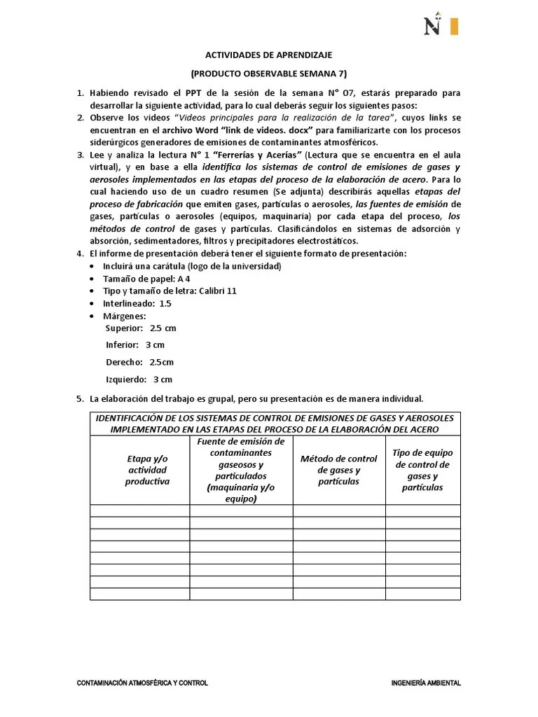 Actividades De Aprendizaje De La Semana 7 | PDF