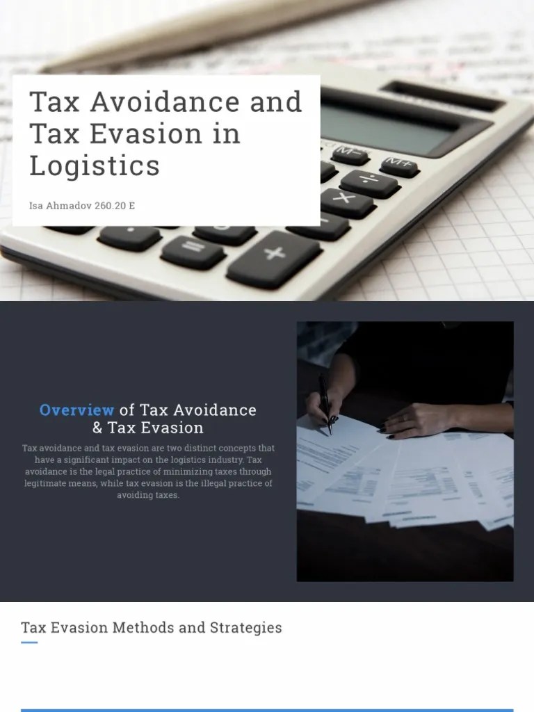 Tax Avoidance And Tax Evasion In Logistics | PDF