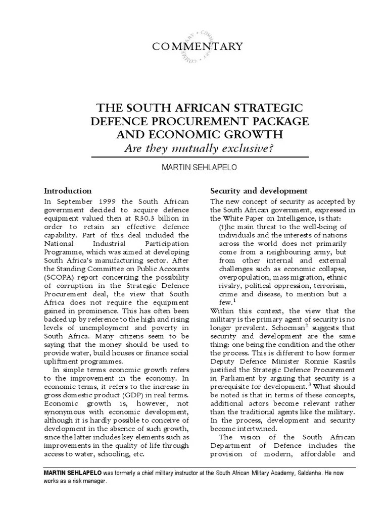 The South African Strategic Defence Proc | Download Free PDF | Economic ...