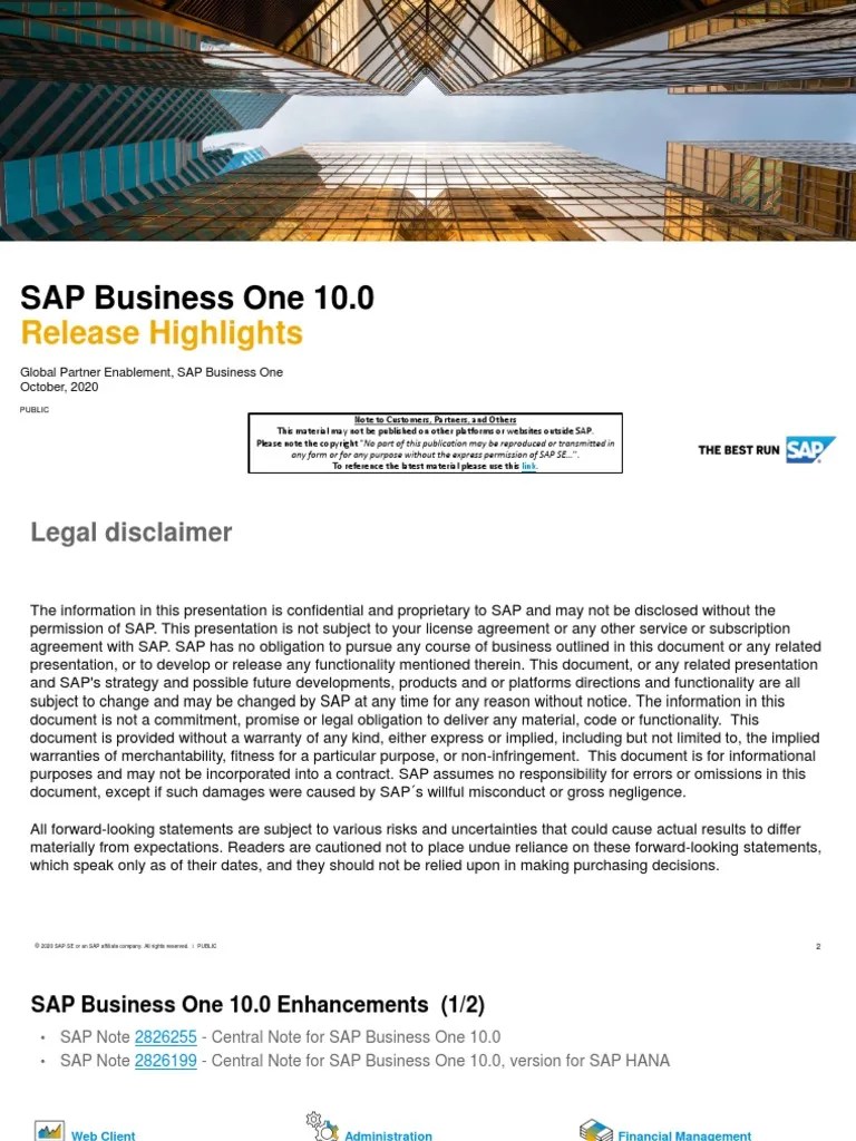 SAP Business One 10.0 Highlights Compressed | PDF