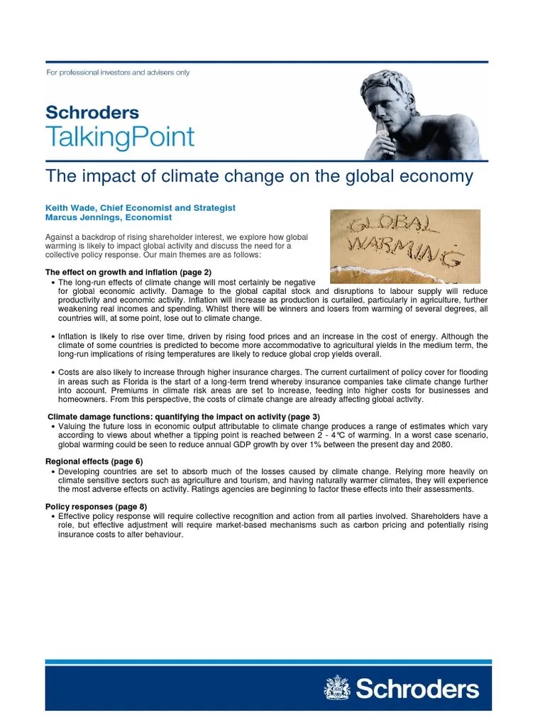The Impact Of Climate Change On The Global Economy | PDF | Climate ...