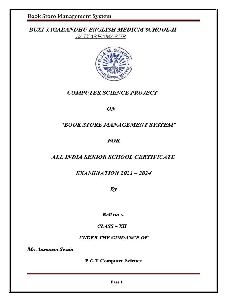Book Store Management System | PDF | Computing | Computer Science