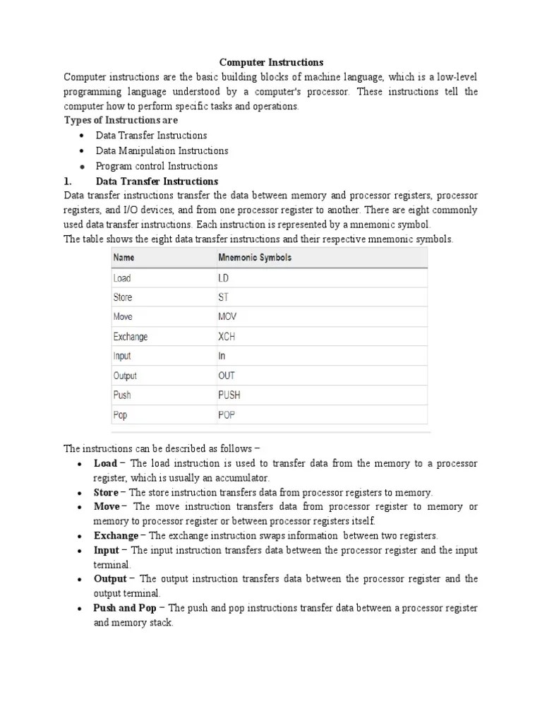 COAL - LECTURE#05#Computer Instructions | PDF