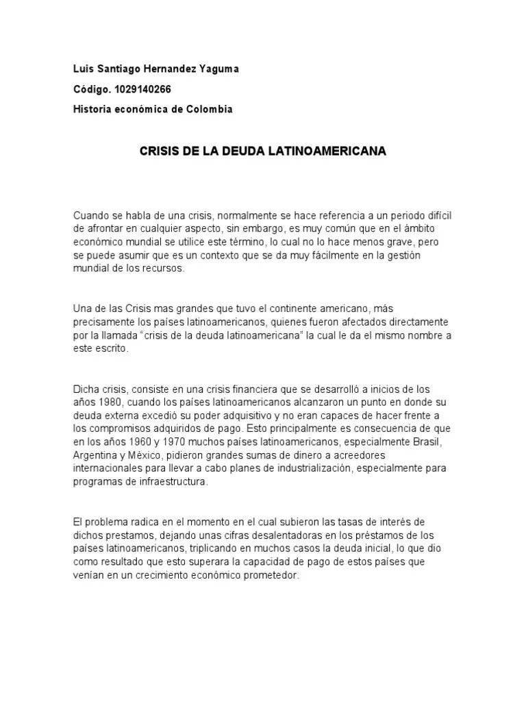 Crisis De La Deuda Latinoamericana | PDF | America Latina | Deuda
