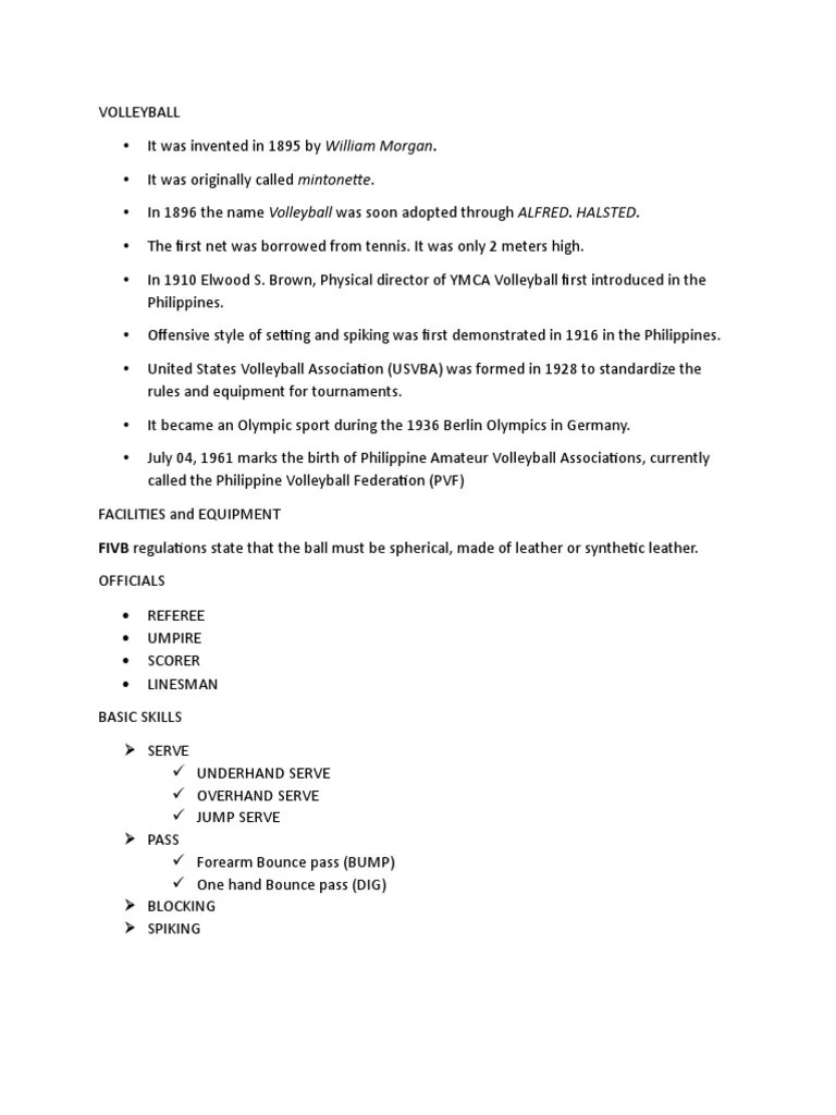 VOLLEYBALL | PDF | Volleyball | Sports