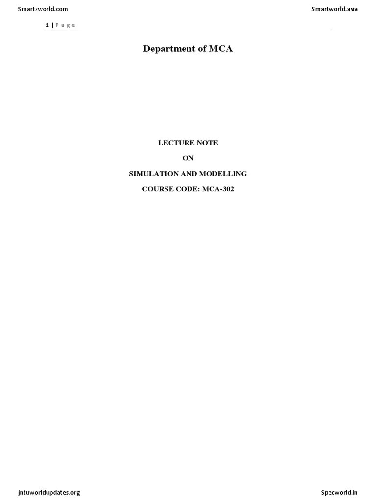 Simulation And Modelling - Module-1 | PDF | Simulation | Probability ...